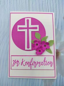 Konfirmationskarte in Pink